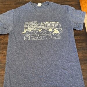 Seattle Public Market Small Heather Blue Tshirt